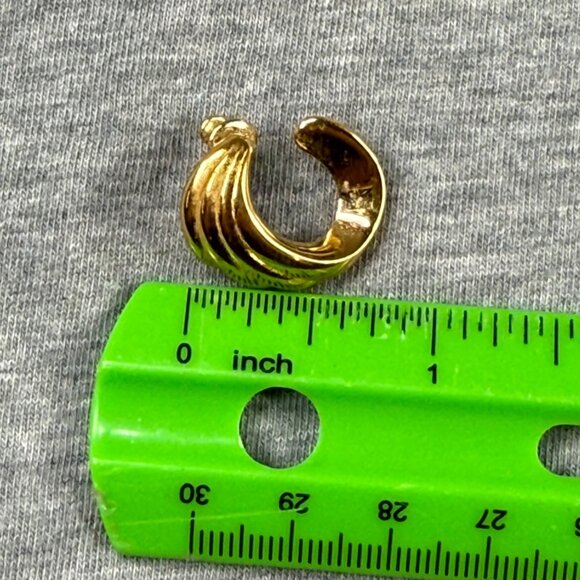 Vintage Gold-Tone Textured Hoop Earrings By Monet Pierced Post Women Jewelry - Picture 8 of 16